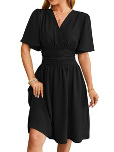 Bold Statement Dresses: Velora Chic. Elegant V-Neck Dress.