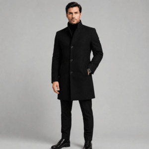 Modern Crest Mid-Length Coat for Men