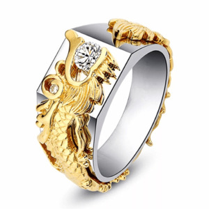 Bold Elegant Jewelry Collection: Dragon Zircon Statement Ring. Punk Style Jewelry.