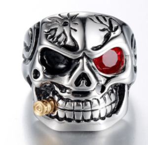 Bold Elegant Jewelry Collection: Custom Men's Stainless Steel Skull Ring - Buy 1 Get 1 FREE $00.00