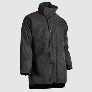 Oilskin Jackets Coats: Oilskin Brown Wool Lined Pursuits Coat