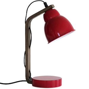 Other: Marsala Red Curved Lamp