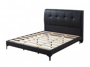 Maroa Leather Bedframe Queen Black