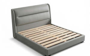 Bed Frames And Bases: Waimai Bedframe Queen Light Grey