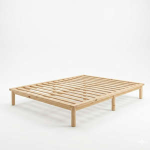 Aura Solid Pine Wood Bed Frame Queen