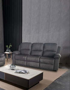Sofa and Lounge Suites: Motion Sofa 1 + 2 + 3 Seater Recliner Dark Grey Set
