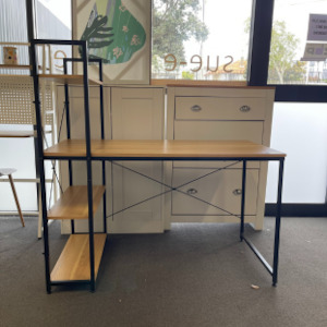 Computer Desk: Alives Desk with Shelf (Pine)