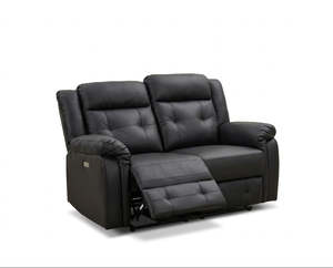 Volt Electric 2 Seater Recliner PVC Black