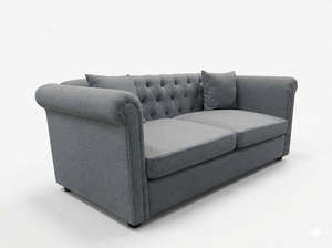 4 Seater Couches: Brookfield  2 Seater Sofa Grey