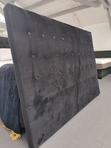 Headboards: Hyde Free Standing Headboard Black Velvet Super King