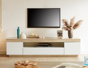 Entertainment Units: PERMAX ENTERTAINMENT UNIT 180CM WHITE IN SIDE