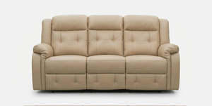 Volt Electric 3 Seater Recliner PVC Beige