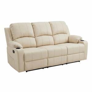 Cyril Recliner 3 seater PVC Beige