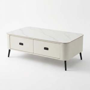 Modern Sintered Stone Coffee Table with Storage