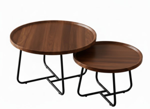 Brian Wooden Nested Round Coffee Table Set