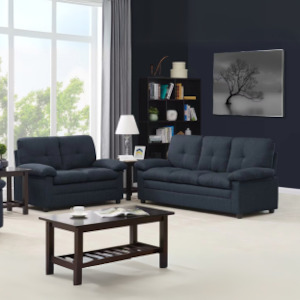 3 Seater Couches: 'Walton' 2 Seats +3 seats Sofa Dark Charcoal Set