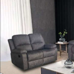 4 Seater Couches: Motion Sofa 2 Seater Recliner Dark Grey