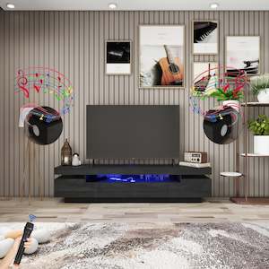 Entertainment Units: Roux BLACK TV UNIT