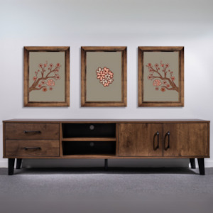 Entertainment Units: 'Hagen' Walnut Color Entertainment Unit