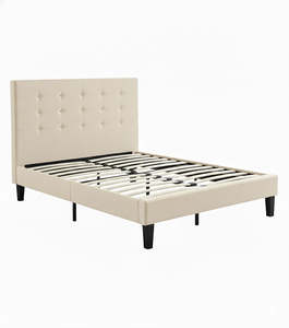 Double Bed Frame Base: Wallath Bed Frame Beige Full (Double)