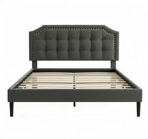 Eltham Bedframe Grey Velvet Double