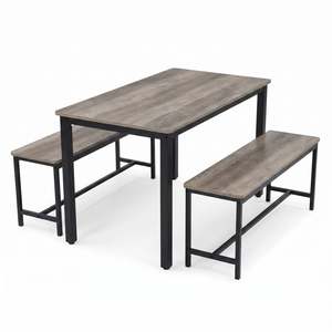 St1 Hamilton: Naomi Home Paola Industrial Dining Set (Black Frame/Grey Top)