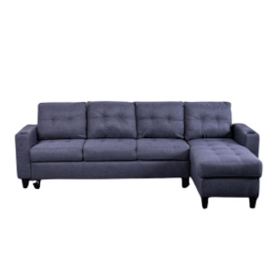 'Ostro' Reversible Corner Sofa With Cup Holder (Dark Grey)