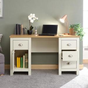 Computer Desk: Urban Study Desk / Dressing Table in Cream