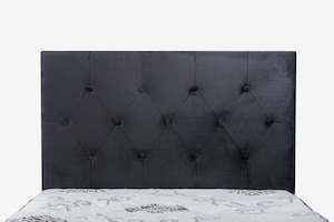 Single Headboard: Fenland Headboard Black Velvet Single Size