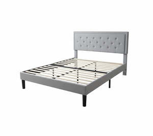 Bed Frames And Bases: DISPLAY - Miro Bed Fram Light Grey Queen