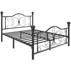 Bed Frames And Bases: DISPLAY - Rainer Metal Black Bedframe Queen