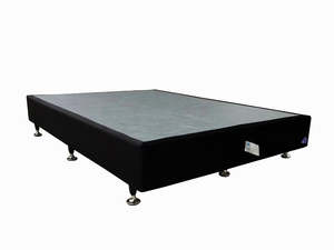 Double Bed Frame Base: Leslie Base NZ Made Black Velvet Double