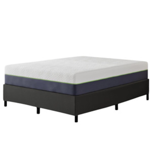 Double Bed Frame Base: Misty Fabric Platform Bed Base Double