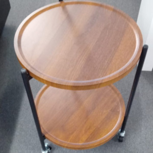 Kitchen Trolley: Two-Tier Wooden Mobile Cart