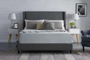 Bed Frames And Bases: Oriana Bed frame Grey Double Size