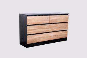 Top Selling: Woodsy Chest of 6 Drawers Black + Oak