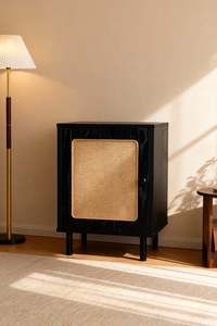 Top Selling: Oslo Bedside Black with Oak Door