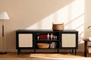 Top Selling: Oslo Entertainment Unit Black with Oak Doors