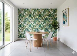 Dining Sets: Kalahari Round Dining Table + Alpine Dining Chair [White with Wooden Legs]*4 Set