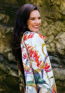 Pure Silk Scarves: Silk Scarf New Zealand Flax & Tui