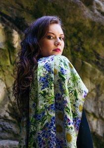 Pure Silk Scarves: Silk Scarf Marlborough Rock Daisy