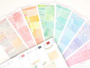 Full Half Quarter Boxes: Appointment Boxes Labels Planner Stickers for Vertical Planning in Hobonichi Cousin Weekly Pages