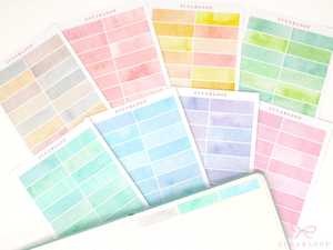 Quarter Box Planner Stickers for Dot Grid Journals: 40mm wide x 10 mm high