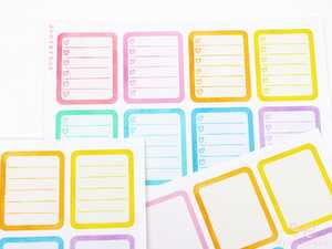 Full Half Quarter Boxes: Checklist Full Box Planner & Journal Stickers