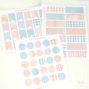 Gingham Planner Stickers – Dots Headers Boxes Strips & Deco for Journals Diari&hellip;