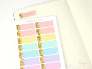 Pastel Header Quarter Box Label Bujo Journal Planner Stickers:0.5in (12 mm) Tall