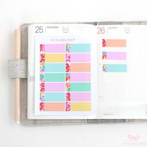 Full Half Quarter Boxes: Watercolor Modern Floral Appointment Stickers Quarter Box Label Bujo Planner Stickers: 0.5in (12 mm) Tall