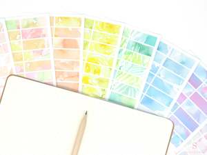 Full Half Quarter Boxes: Quarter Box Bujo Planner Stickers: 1.5 in (38 mm) x 0.5 in (12 mm)