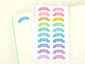 Header Titles Strips: Study Planner and Journal Header Sticker Labels