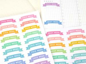 This Week/Next Week Banner Planner and Journal Stickers: Bright  Hobo  Tasks  To Do
